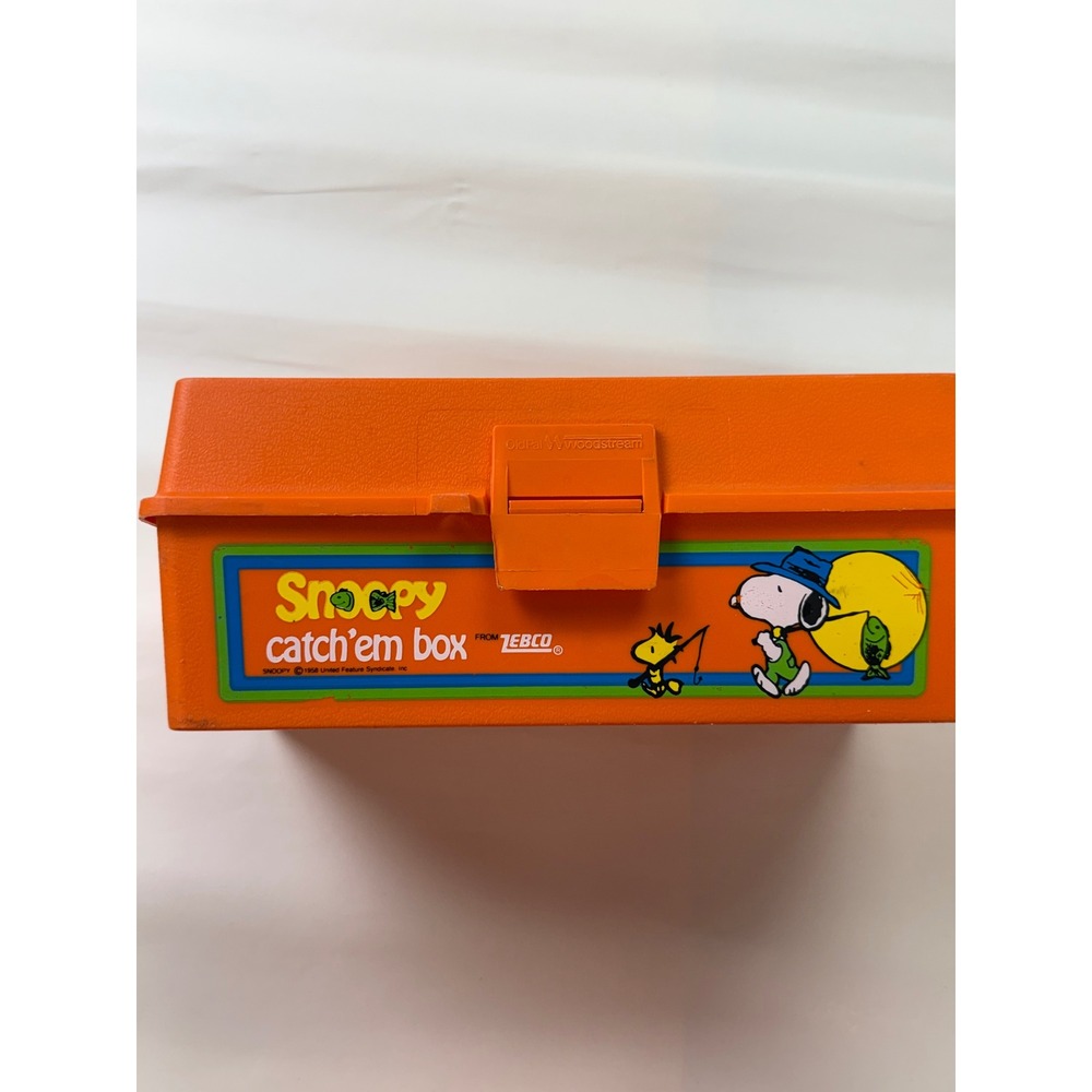 Zebco Snoopy Catch 'Em Box 1958 Vintage Children's Fishing Tackle Box Plastic